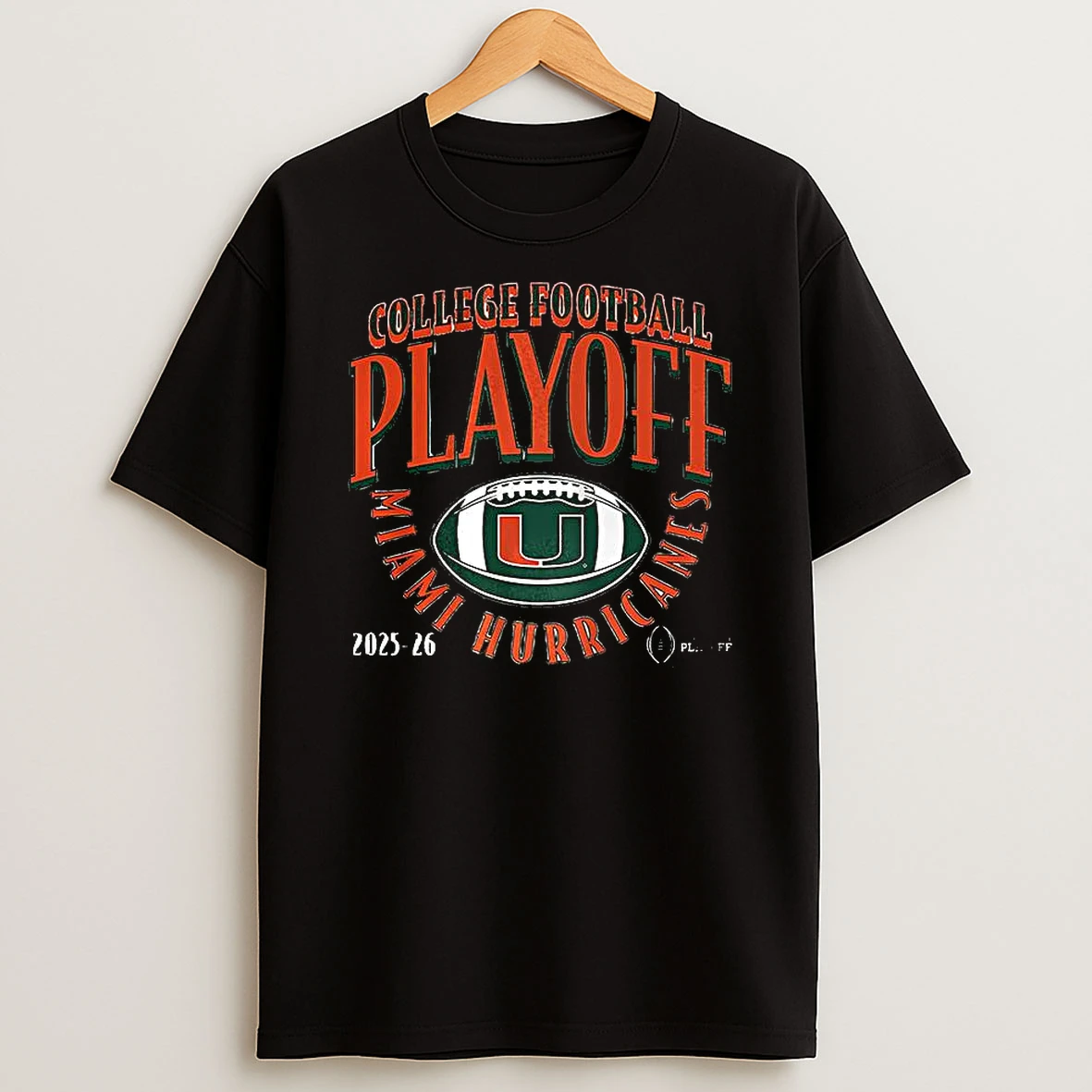 Miami Hurricanes 2025 2026 Cfp Curve Logo T Shirt