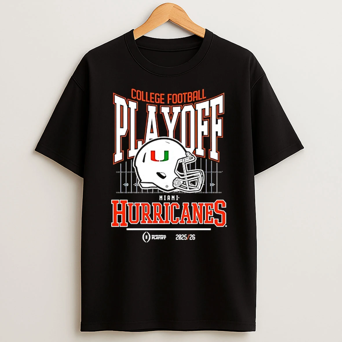 Miami Hurricanes 2025 2026 College Football Playoff Bound Helmet T Shirt