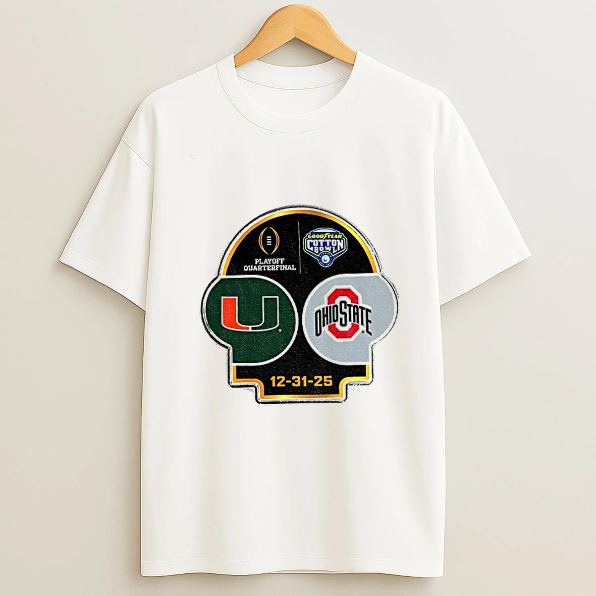 Miami Hurricanes 2025 Cotton Bowl Playoff Helmet 12 31 25 T Shirt