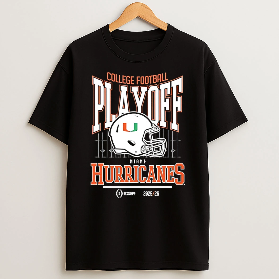 Miami Hurricanes College Football Playoff 2025 26 Helmet T Shirt