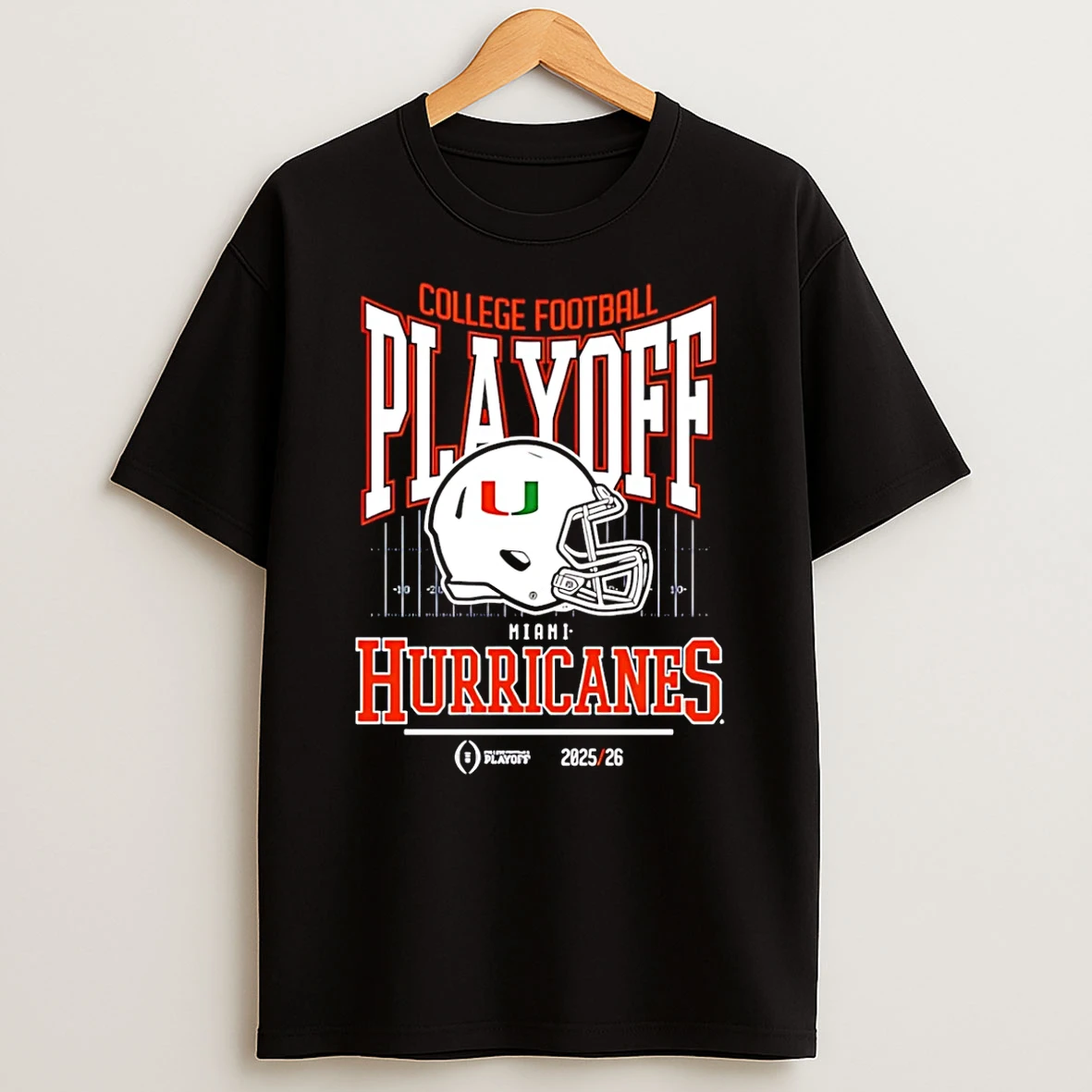 Miami Hurricanes College Football Playoff Bound 2025 26 Helmet T Shirt