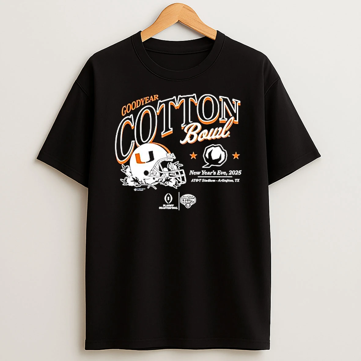 Miami Hurricanes Football 2025 Goodyear Cotton Bowl Helmet T Shirt