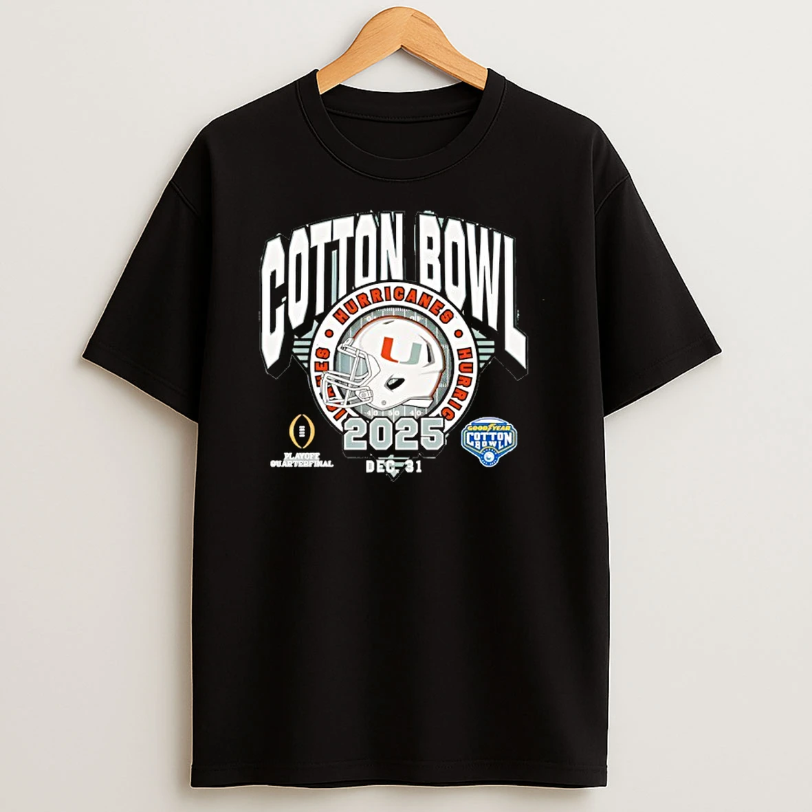 Miami Hurricanes Goodyear Cotton Bowl 2025 College Football Playoff Quarterfinal T Shirt