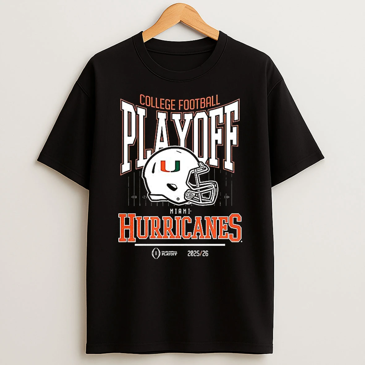 Miami Hurricanes Ncaa 2025 2026 College Football Playoff Curved Helmet T Shirt