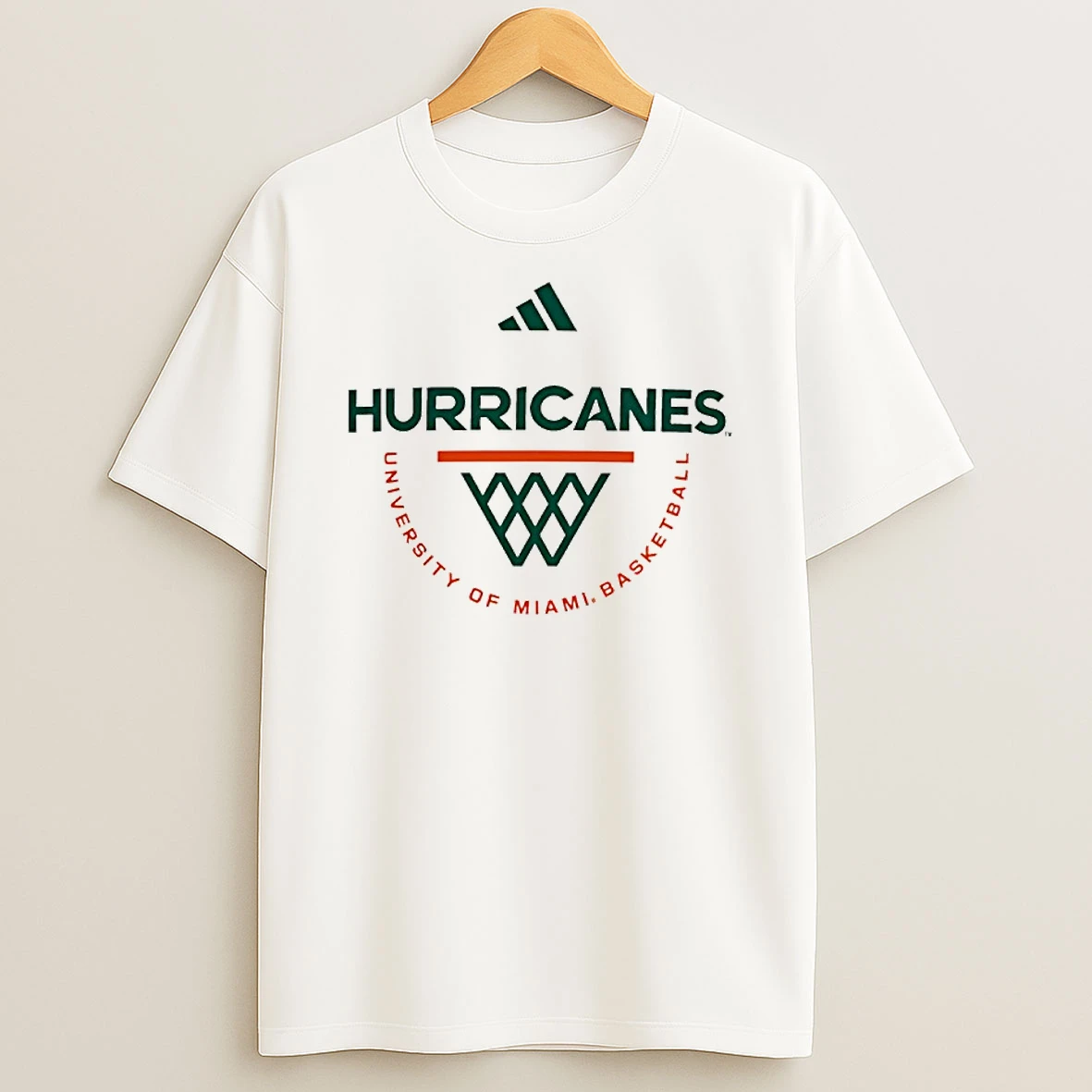 Miami Hurricanes University Of Miami Basketball Logo T Shirt