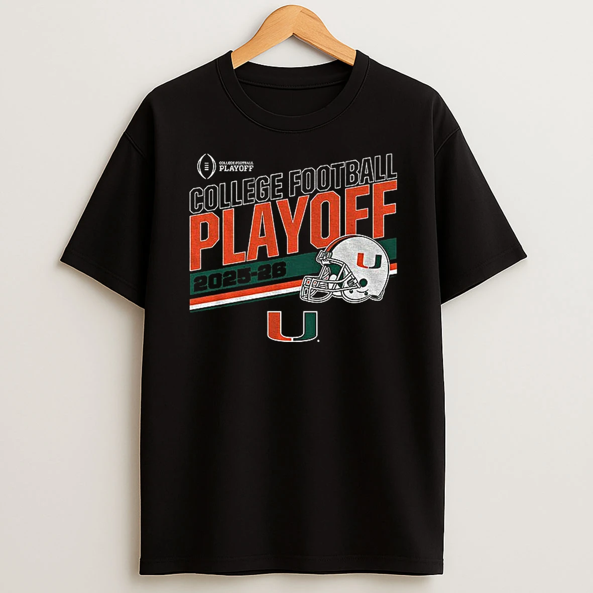 Miami Hurricanes Football Cfp Stripe College Football Playoff 2025 2026 T Shirt