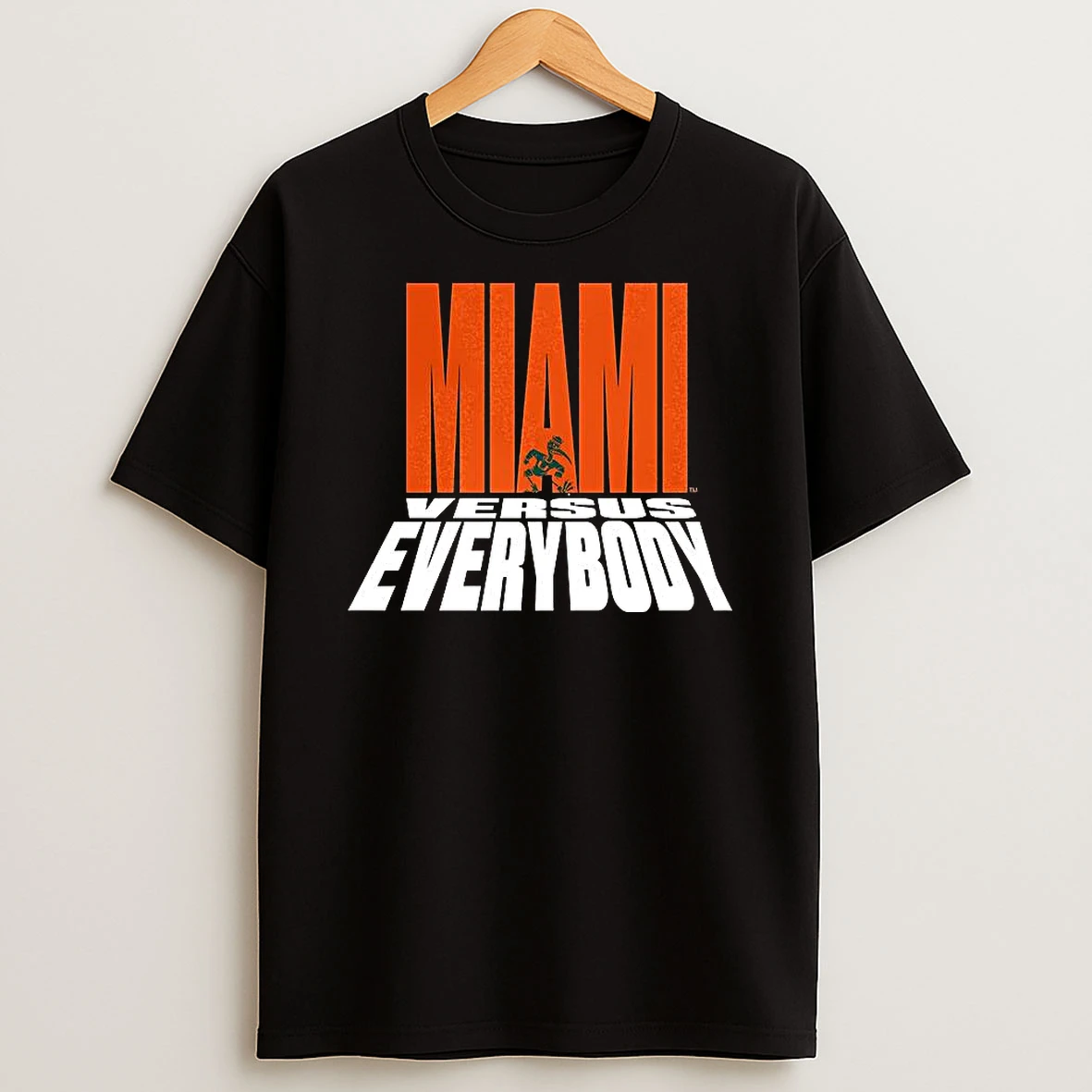 Miami Hurricanes Football Miami Versus Everybody Mascot Silhouette T Shirt