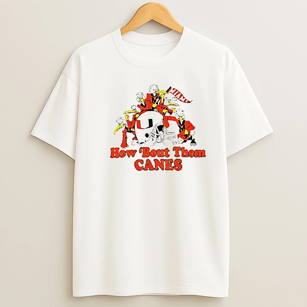 Miami Hurricanes How Bout Them Canes Helmet Circle T Shirt