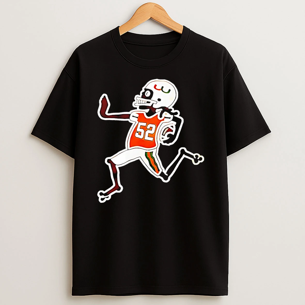 Miami Hurricanes Skeleton Running Funny T Shirt