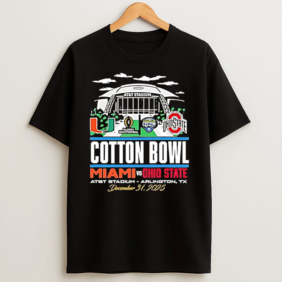 Miami Hurricanes Vs Ohio State Buckeyes Stadium Cotton Bowl T Shirt