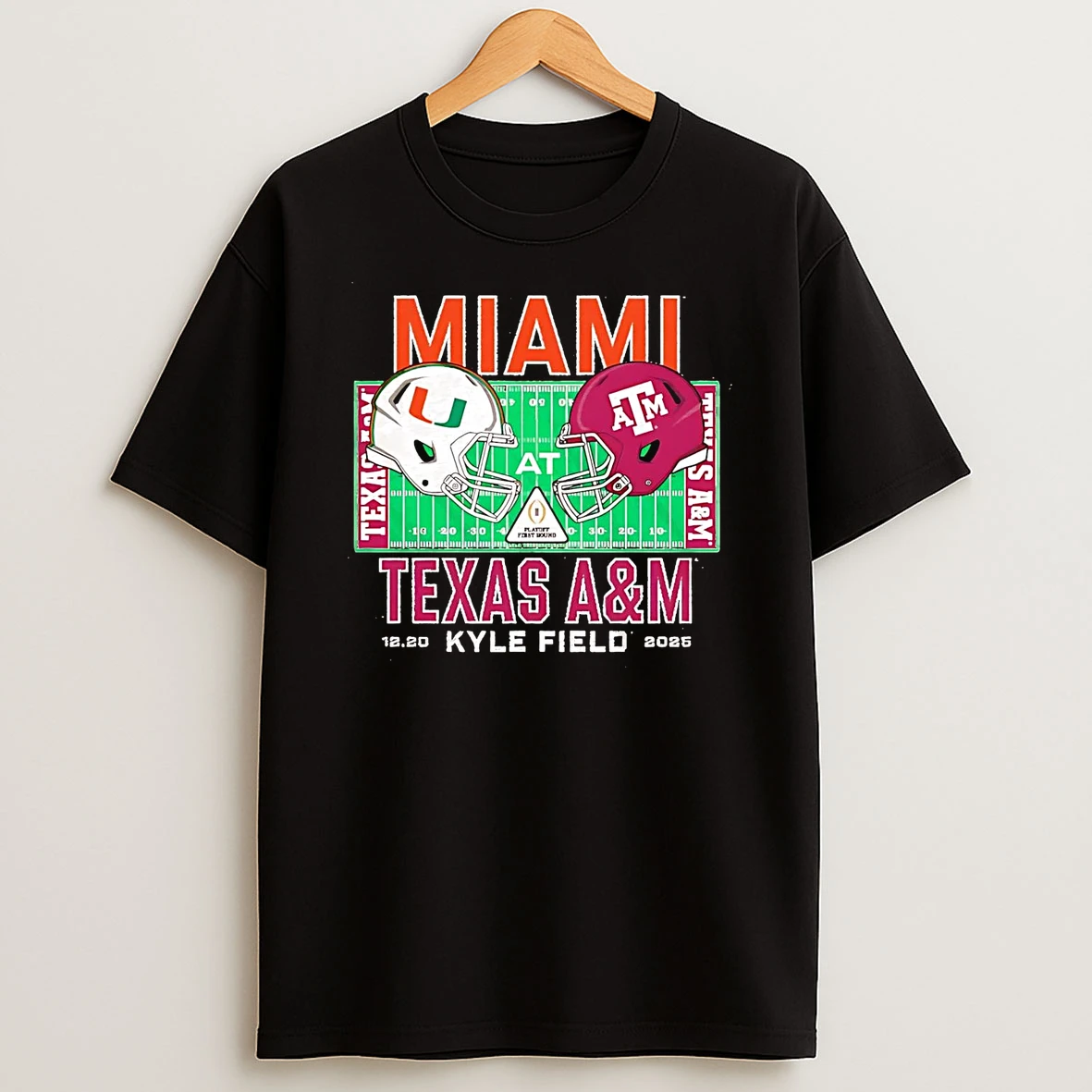 Miami Hurricanes Vs Texas Am Aggies 2025 Cfp Kyle Field Matchup T Shirt