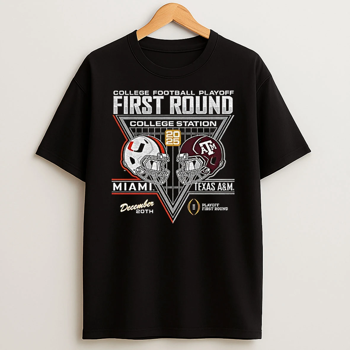 Miami Hurricanes Vs Texas Am Aggies 2025%ce%b3co26 College Football Playoff Game Day December 20th T Shirt