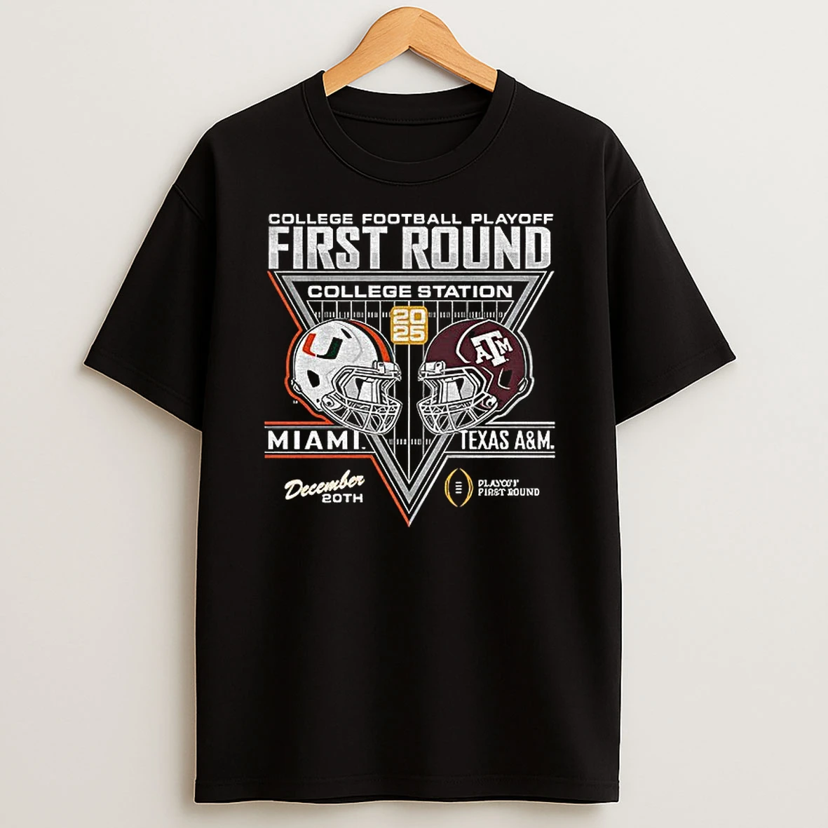 Miami Hurricanes Vs Texas Am Aggies College Football Playoff First Round College Station T Shirt