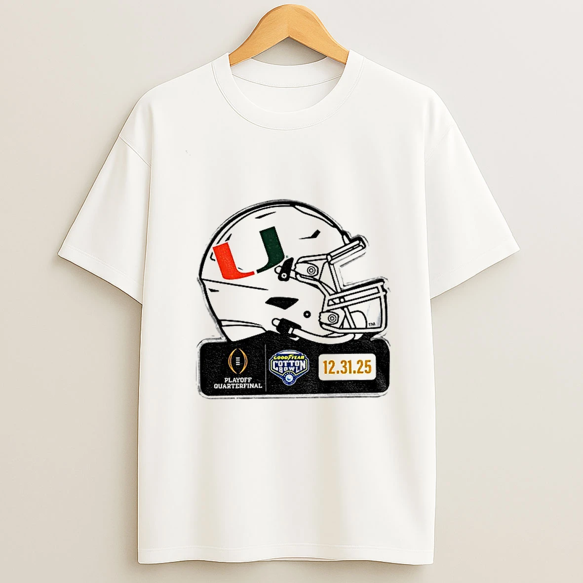 Miami Hurricanes Vs Ohio State Buckeyes 2025 Cotton Bowl Football Helmet T Shirt