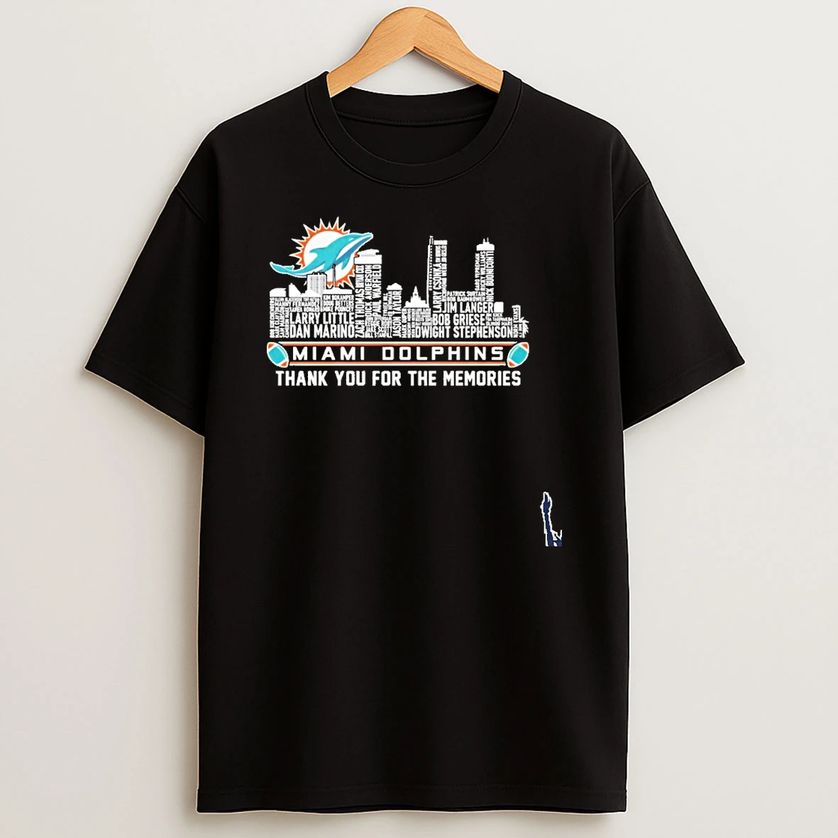 Miami Skyline X Miami Dolphins Typo Team Name T Shirt