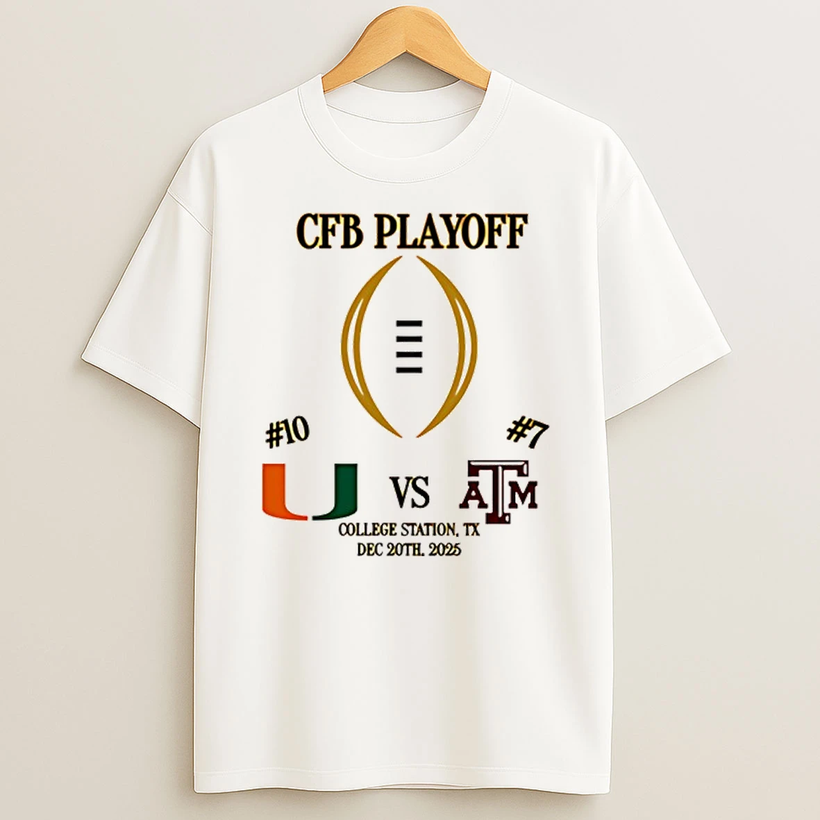 Miami Vs Texas Am 2025 Cfp First Rd Playoff Game 2 T Shirt