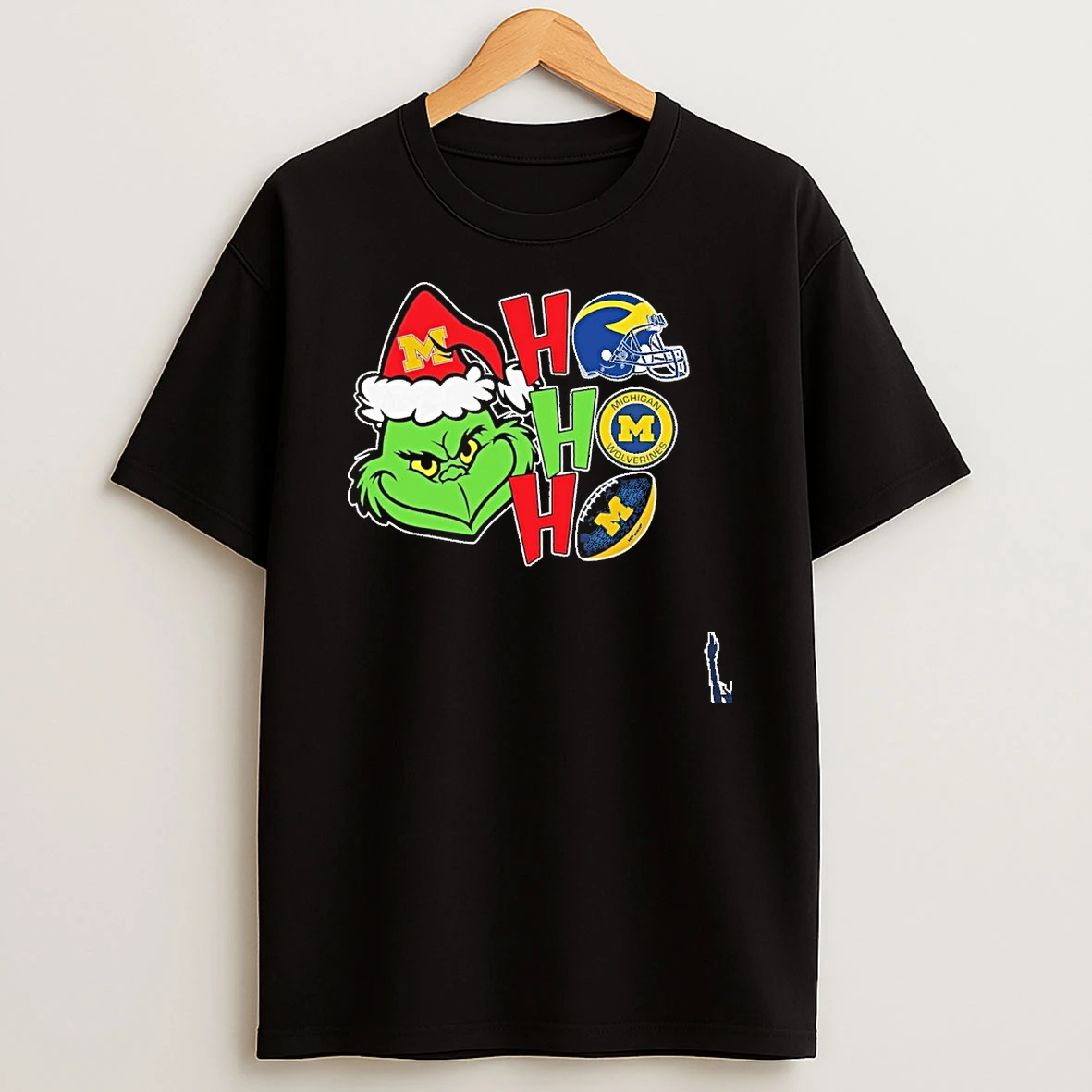 Michigan Grinch Ho Ho Ho Football T Shirt