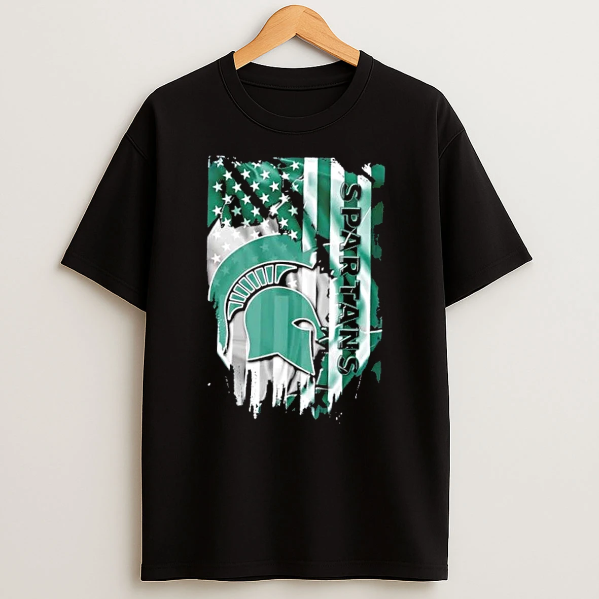 Michigan State Spartans Football X American Flag T Shirt
