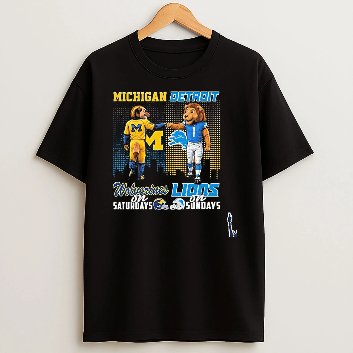 Michigan Vs Lions Mascot On Saturdays And On Sundays T Shirt