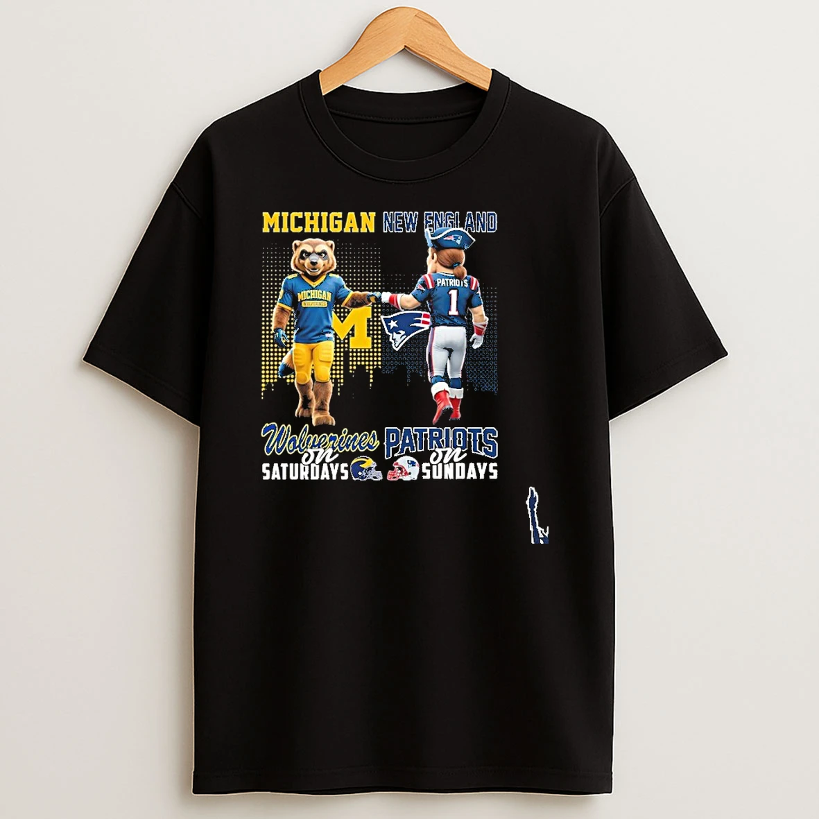Michigan Vs Patriots Mascot On Saturdays And On Sundays T Shirt