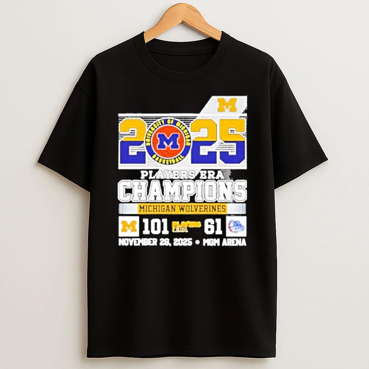 Michigan Wolverines 2025 Players Era Champions 101 61 Score T Shirt