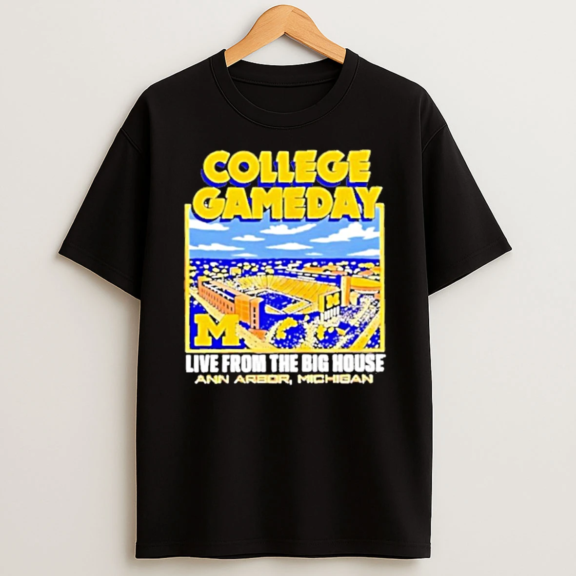 Michigan Wolverines Collage Gameday 2025 Live From The Big House T Shirt