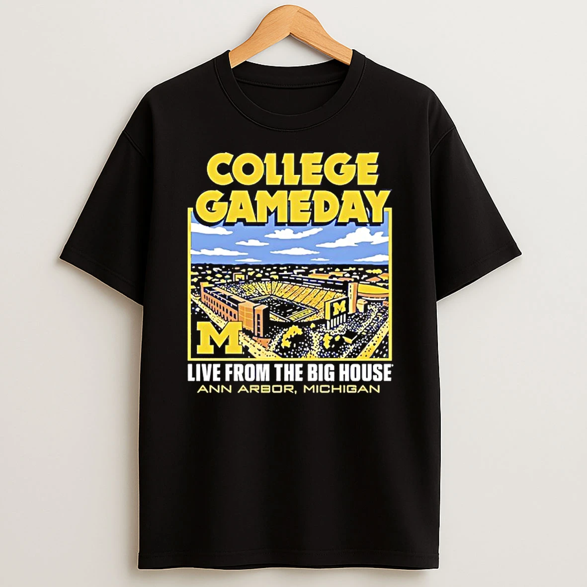 Michigan Wolverines Live From The Big House College Gameday Stadium T Shirt
