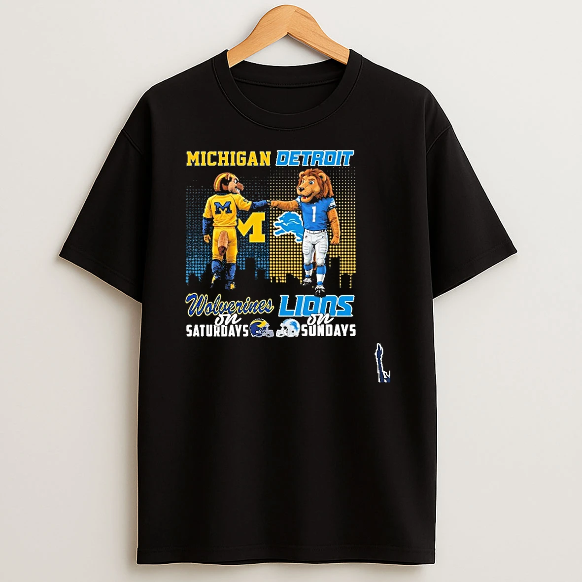 Michigan Wolverines On Saturdays X Detroit Lions On Sundays City Vintage T Shirt