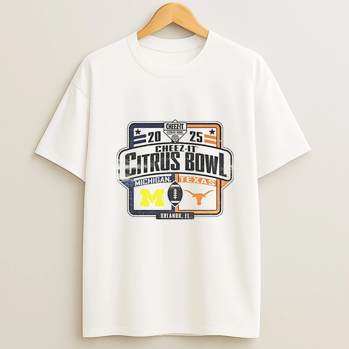 Michigan Wolverines Vs Texas Longhorns Cheez It Citrus Bowl 2025 Logo T Shirt