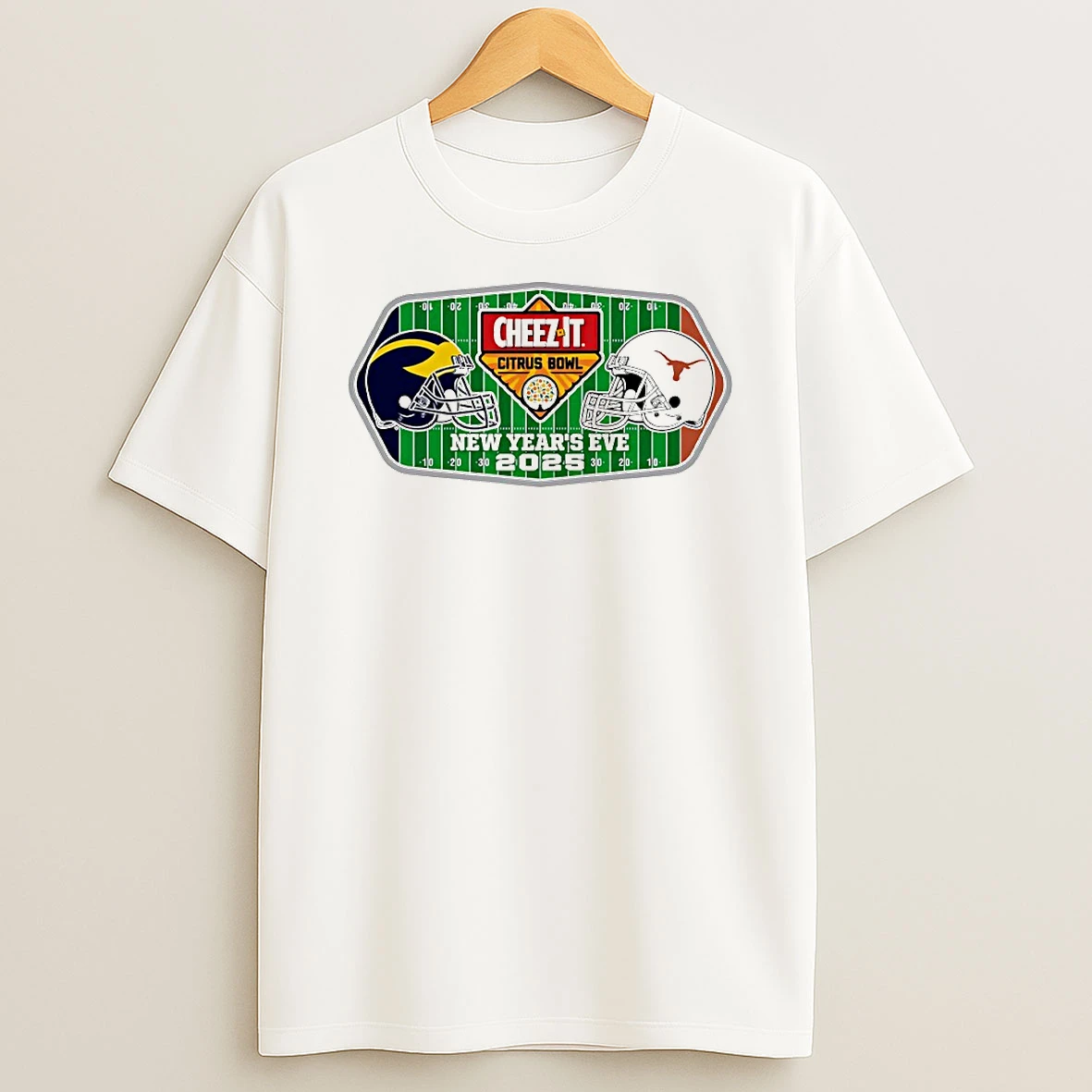 Michigan Wolverines Vs Texas Longhorns New Years Eve 2025 Citrus Bowl 2 Team Logo Circle T Shirt