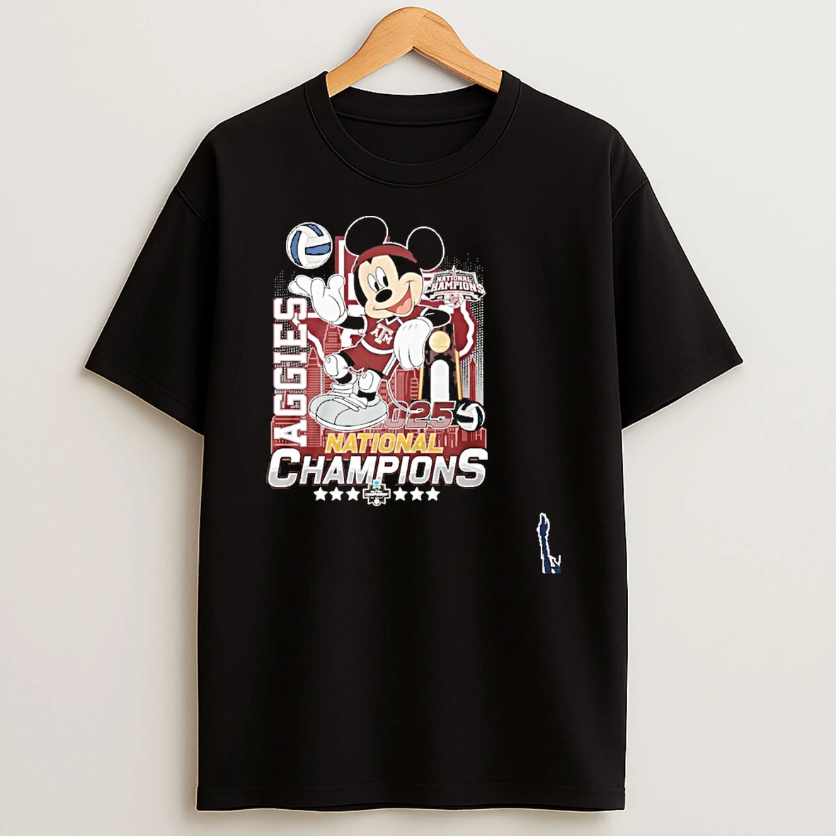 Mickey Mouse X Texas Am Aggies 2025 Ncaa Volleyball National Champions T Shirt