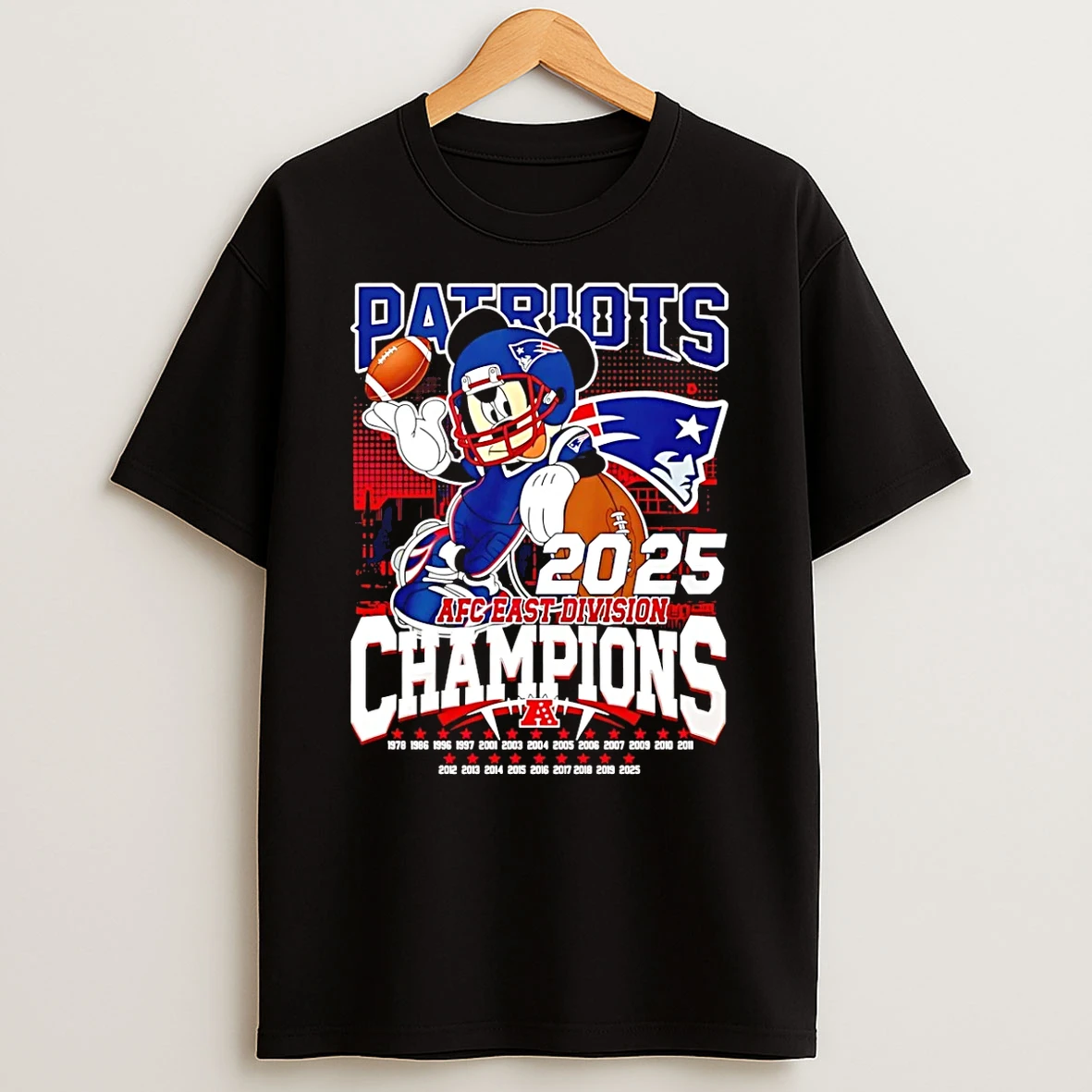 Mickey New England Patriots Afc East Division Champions 25 T Shirt