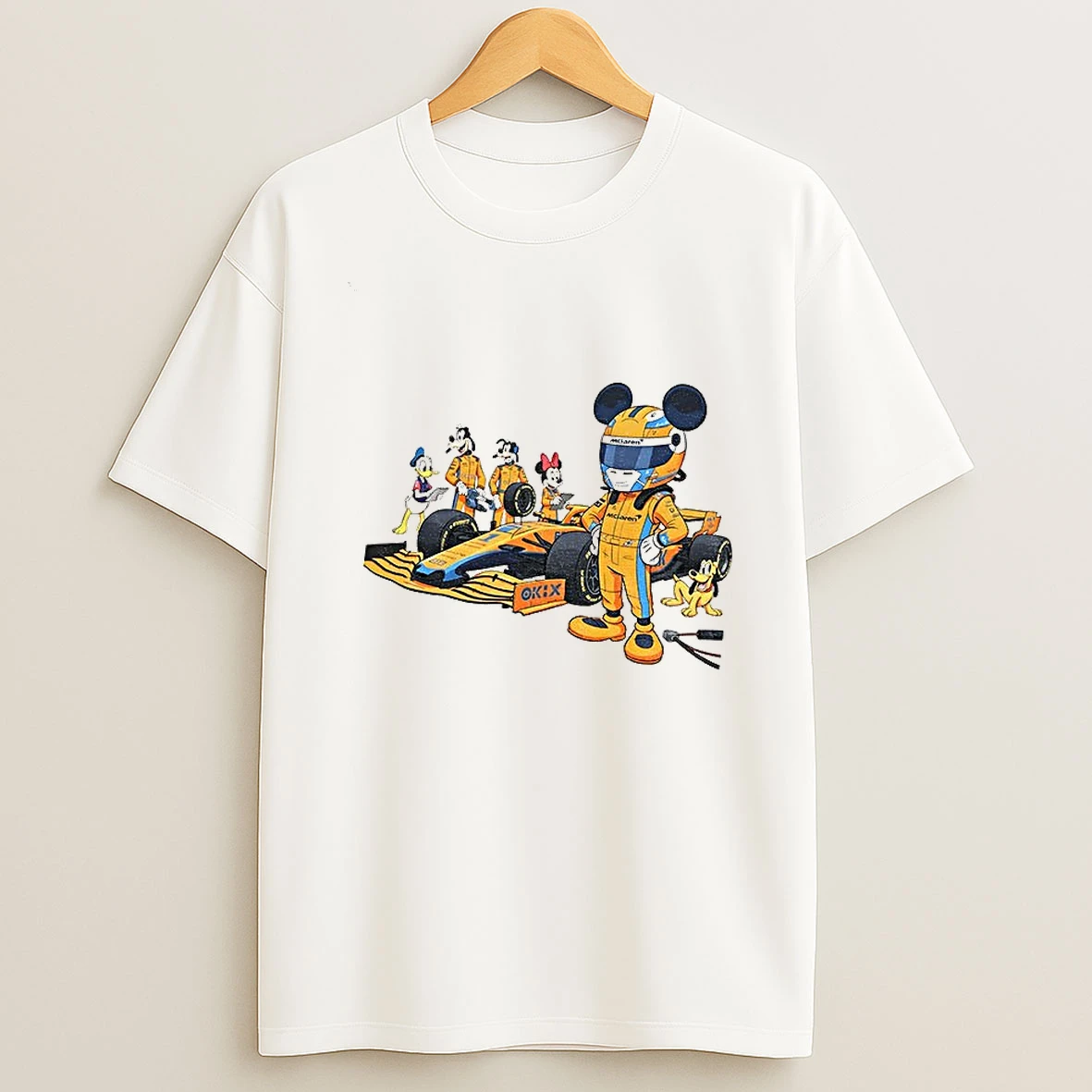 Mickey And Minnie Pit Crew Mclaren Racing Disney Christmas All Characters T Shirt
