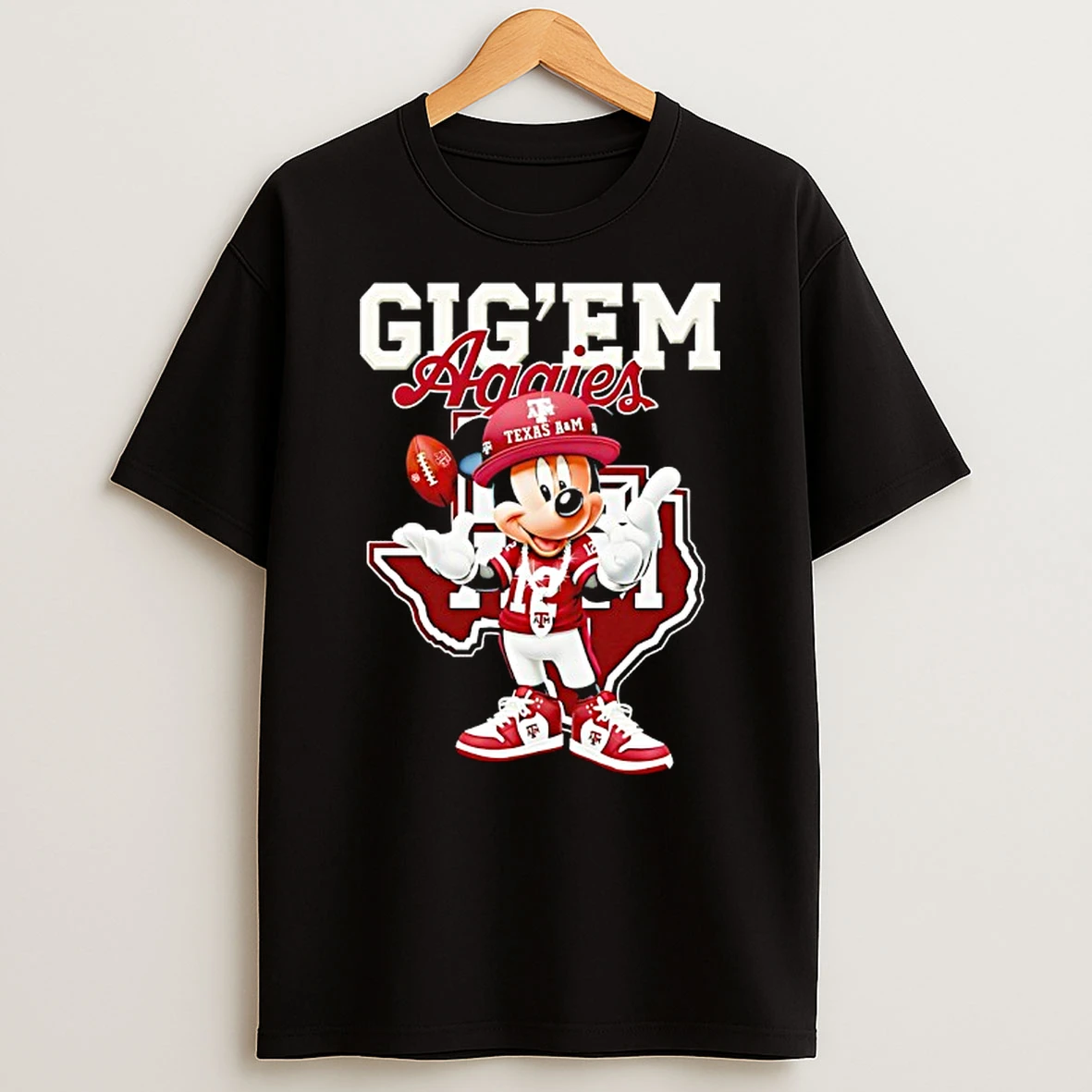 Mickey Mouse With Texas Am Aggies Outfit Gig Em T Shirt