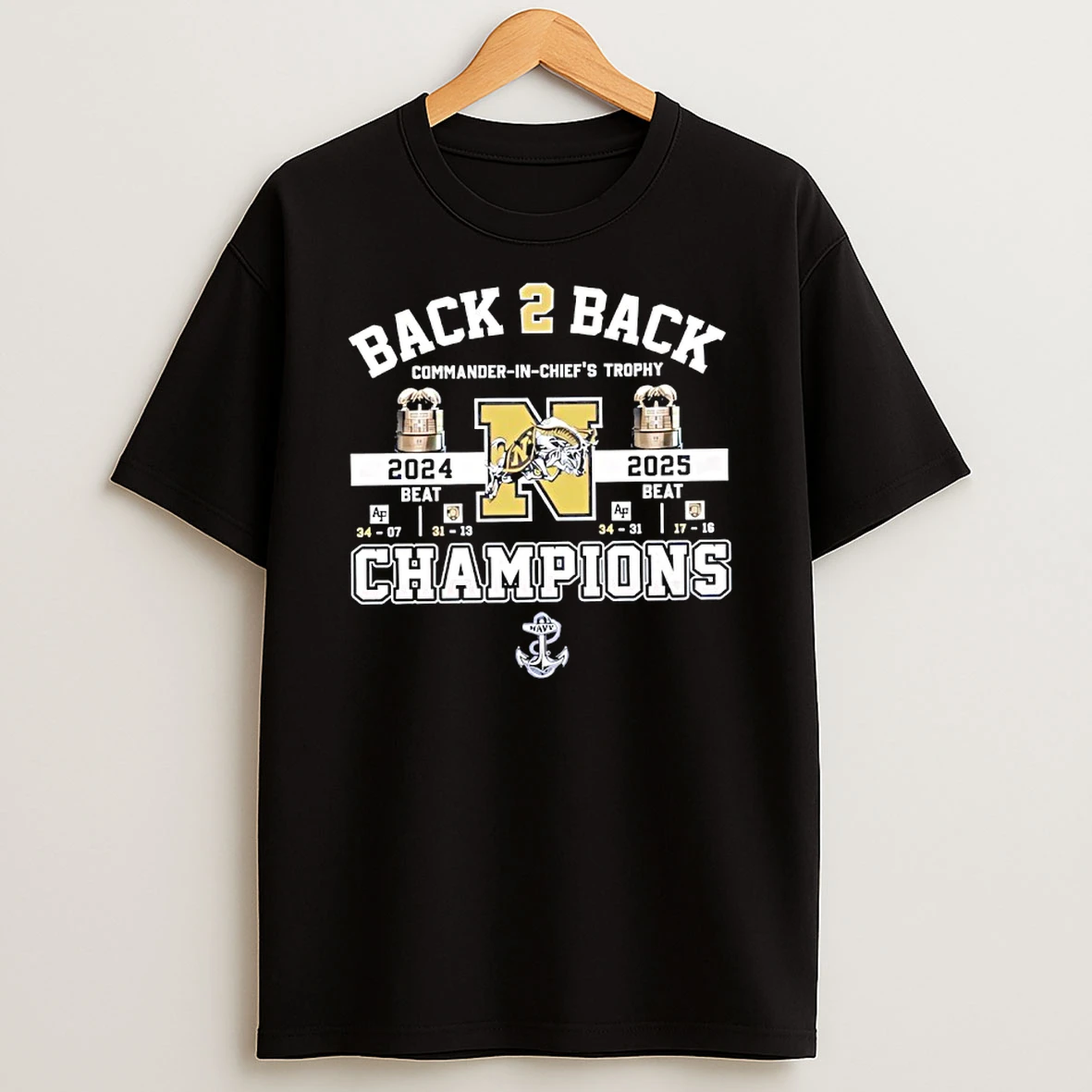Midshipmen Back To Back Champions Commander In Chiefs Trophy T Shirt