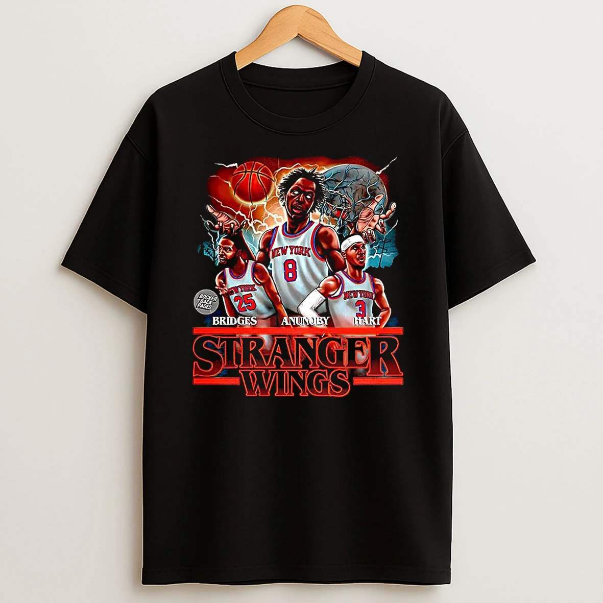 Mikal Bridges Og Anunoby Josh Hart New York Knicks Basketball Stranger Wings T Shirt