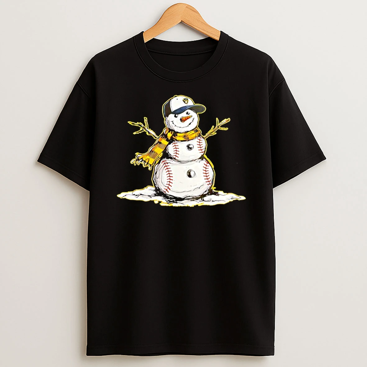 Milwaukee Brewers Baseball Snowman T Shirt