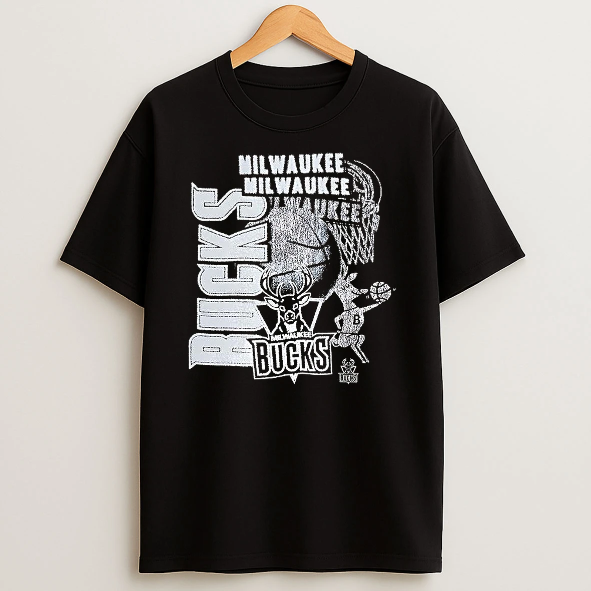 Milwaukee Bucks Basketball Classics Overlap Logo T Shirt