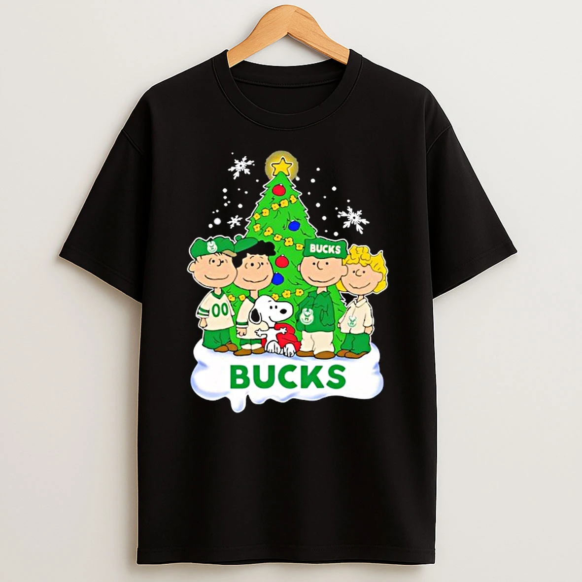 Milwaukee Bucks X Snoopy The Peanuts Holiday Christmas T Shirt