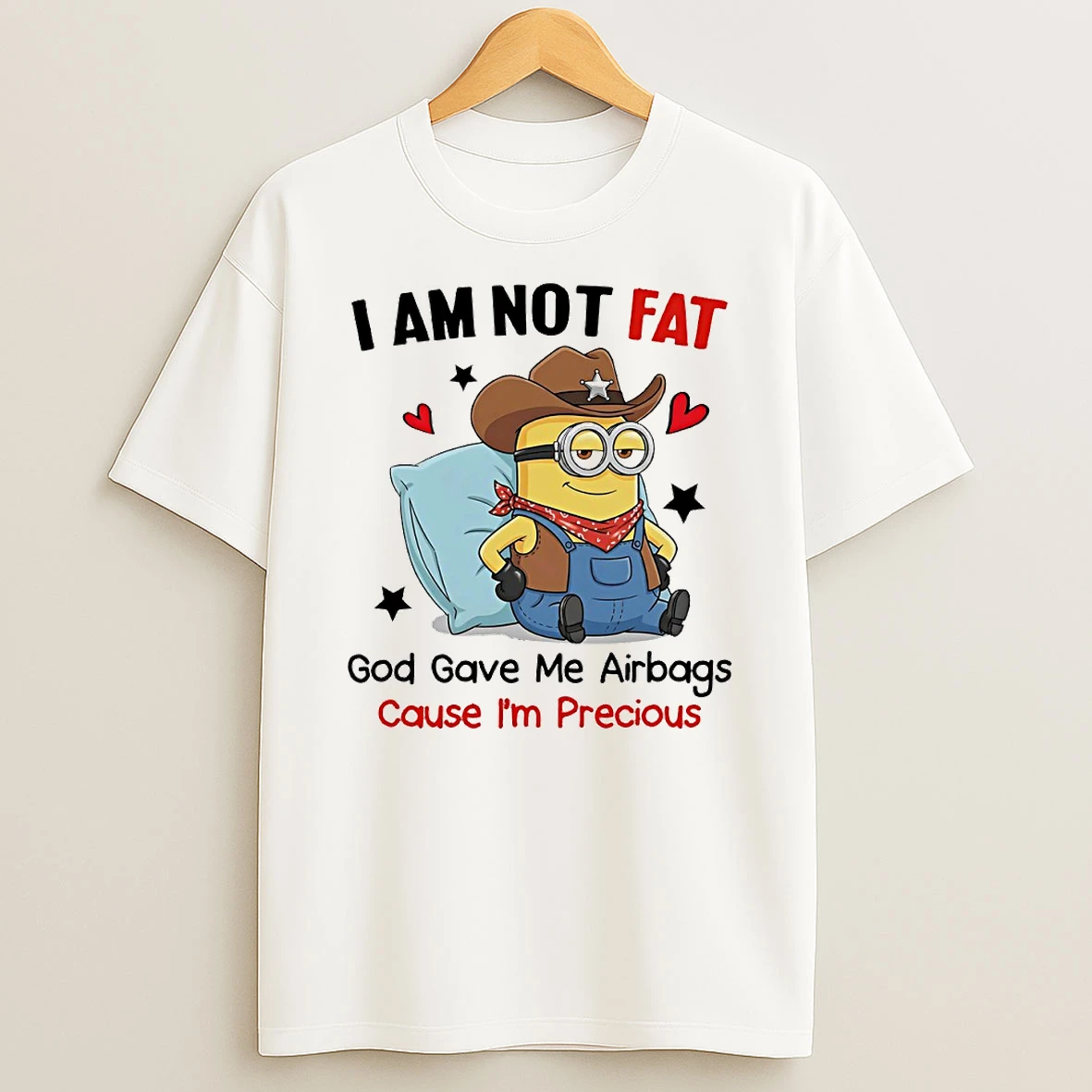 Minion I Am Not Fat God Gave Me Airbags Cause Im Precious Circle T Shirt