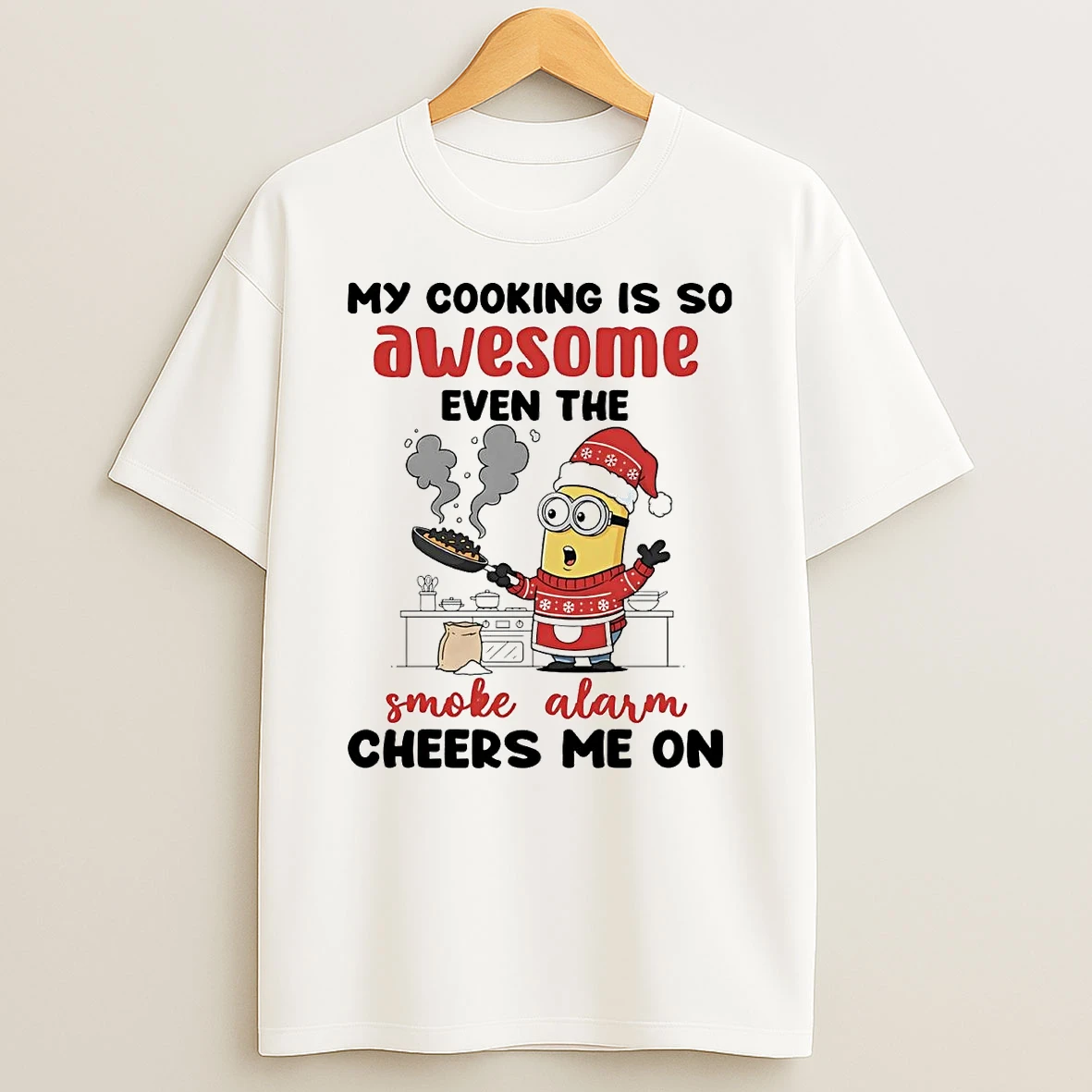 Minion My Cooking Is So Awesome Even The Smoke Alarm Christmas T Shirt