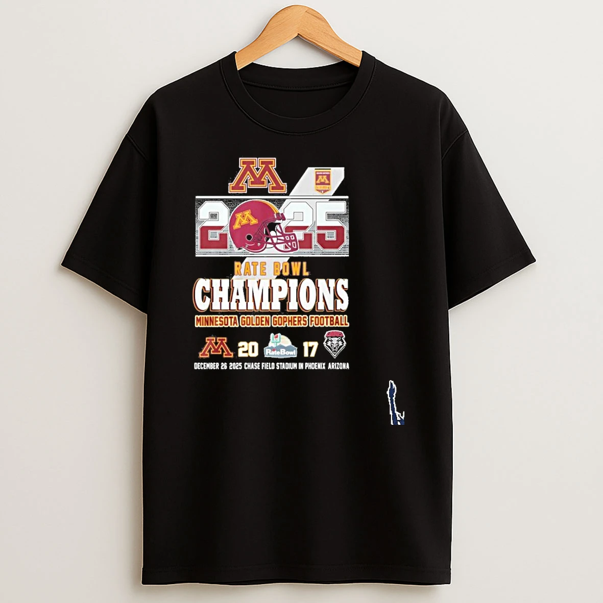 Minnesota Golden Gophers 2025 Rate Bowl Champions Score T Shirt
