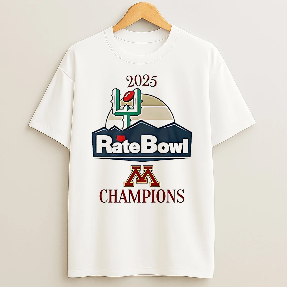 Minnesota Golden Gophers 2025 Rate Bowl Champions Circle T Shirt