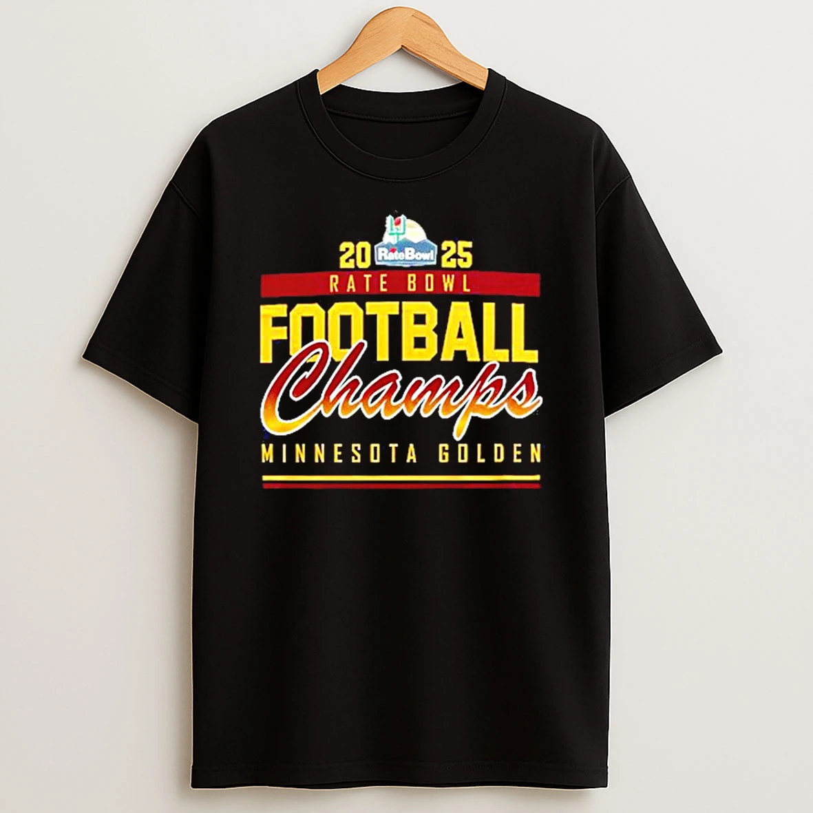 Minnesota Golden Gophers 2025 Rate Bowl Champs T Shirt