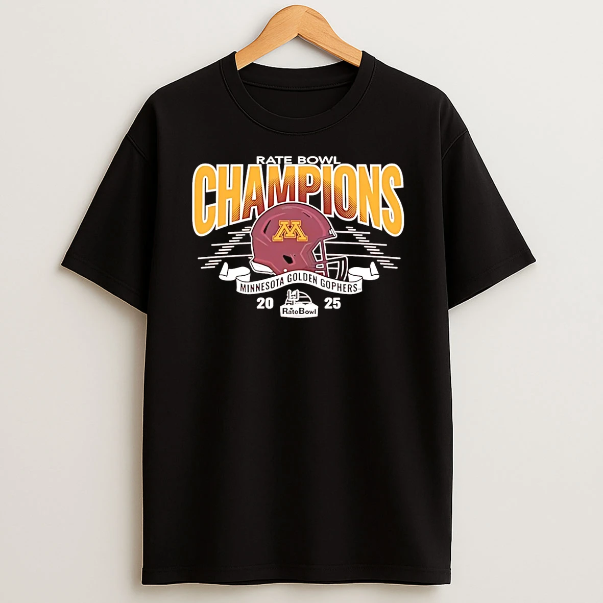 Minnesota Golden Gophers 2025 Rate Bowl Football Champions T Shirt