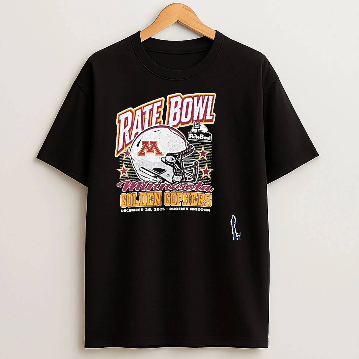 Minnesota Golden Gophers 2025 Rate Bowl Vintage Helmet Beveled T Shirt