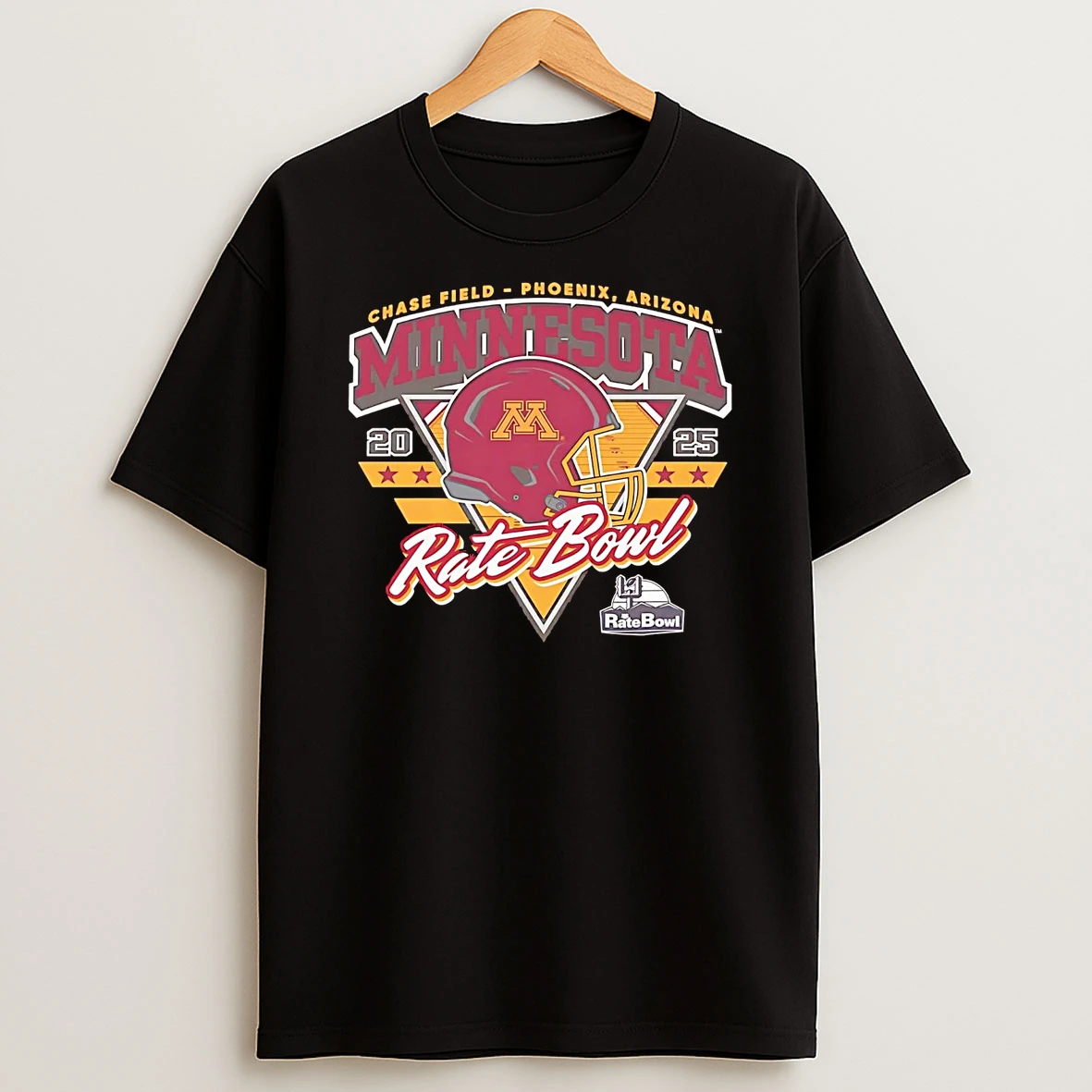 Minnesota Golden Gophers 2025 Rate Bowl Helmet Chase Field T Shirt