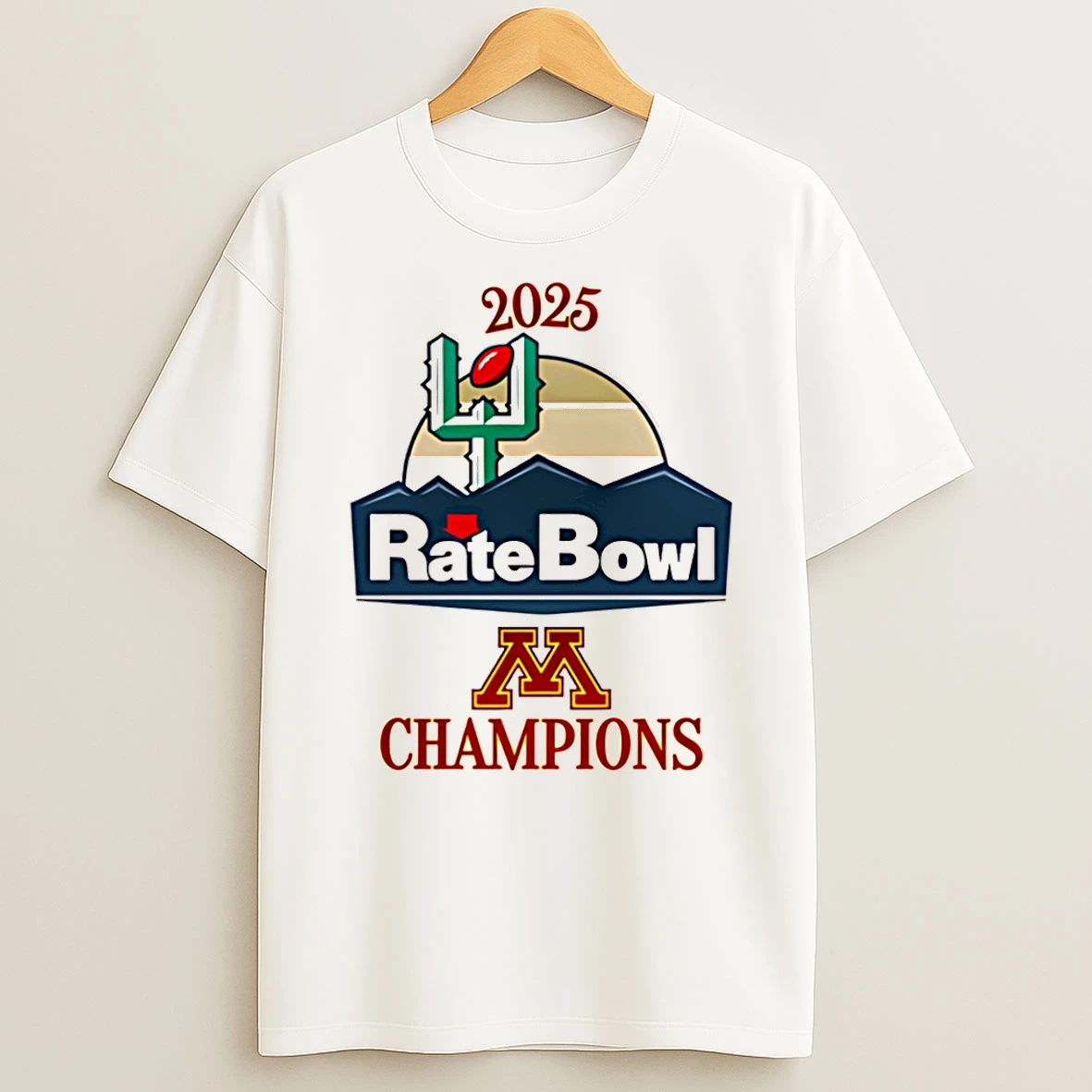 Minnesota Golden Gophers Football 2025 Rate Bowl Champions T Shirt
