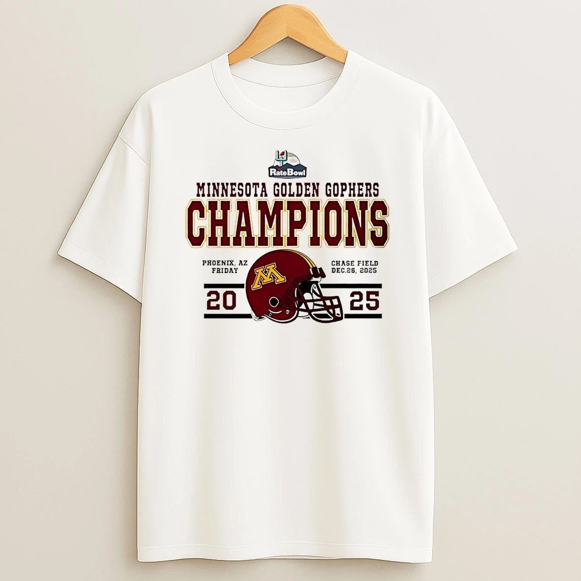 Minnesota Golden Gophers Rate Bowl Champions 2025 Helmet T Shirt