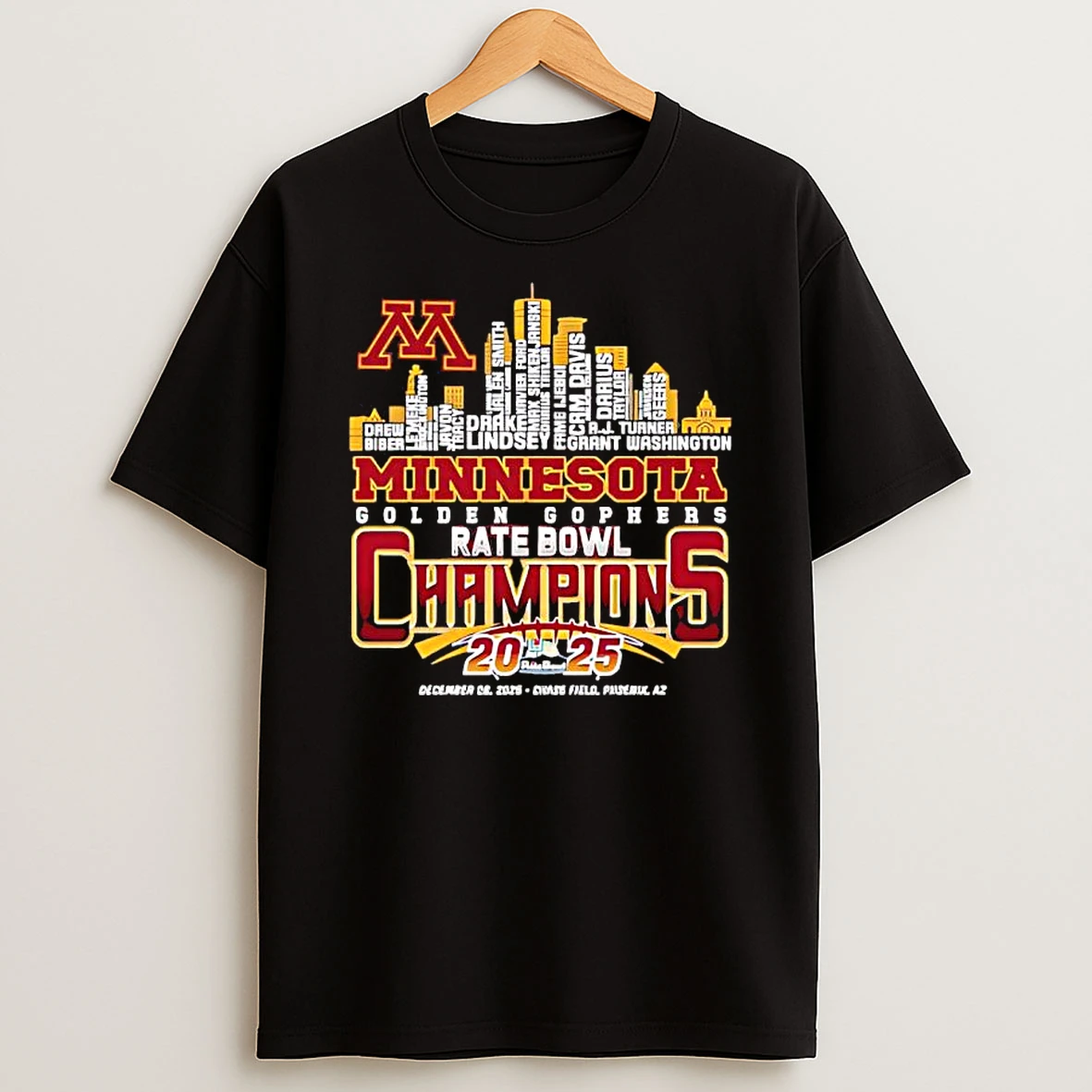Minnesota Golden Gophers Rate Bowl Champions 2025 Skyline T Shirt